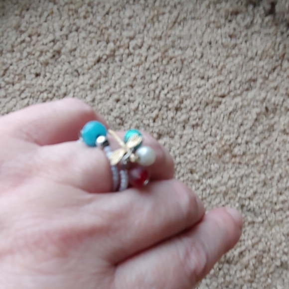 Expandable ring with multicolor stones - Picture 6 of 7